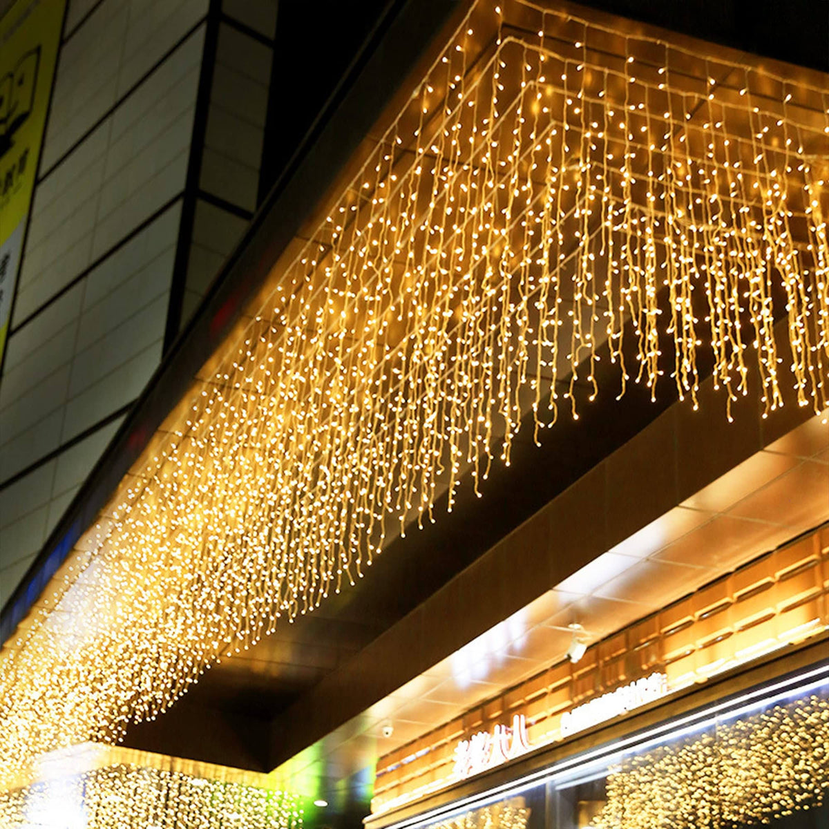 Kemooie 400 LED Outdoor Curtain Lights, 26.2ft x 3.3ft Curtain String Lights with 8 Shining Modes for Indoor Ceremony Birthday Christmas Party