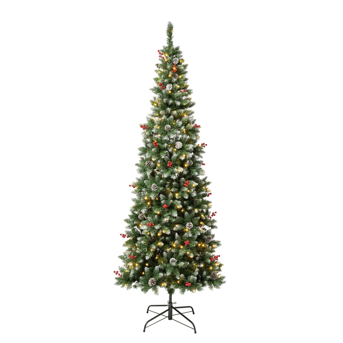 National Tree Company First Traditions 7.5' Pre - Lit LED Slim Cullen Hinged Artificial Christmas Tree Warm White Lights
