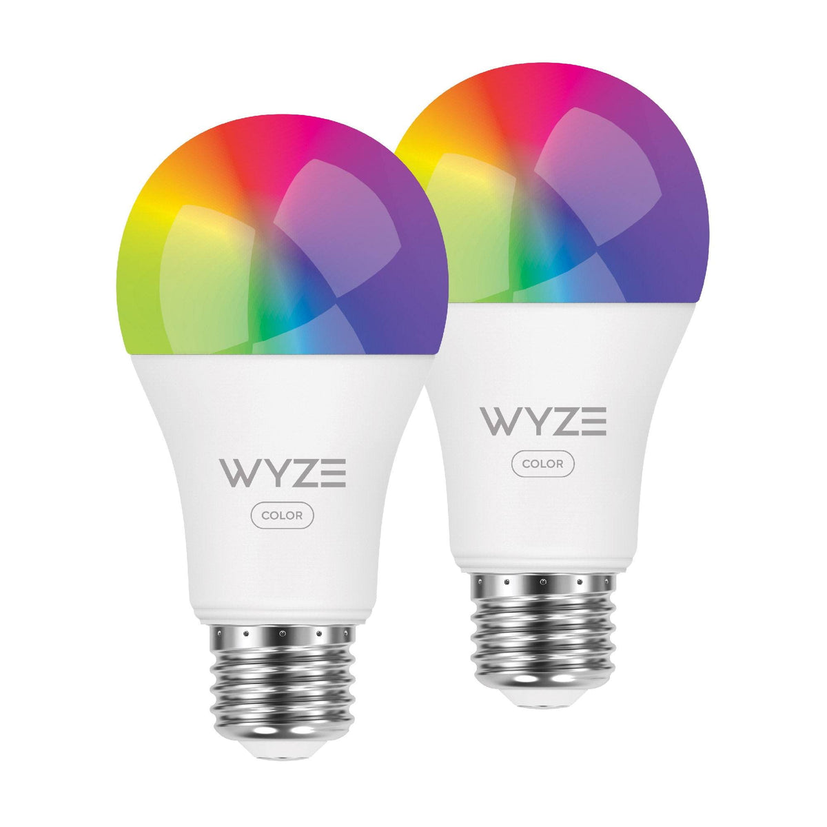 Wyze 75 - Watt Equivalent A19 Smart LED Color Light Bulb With 16 Million Colors and App Control (2 - Pack)