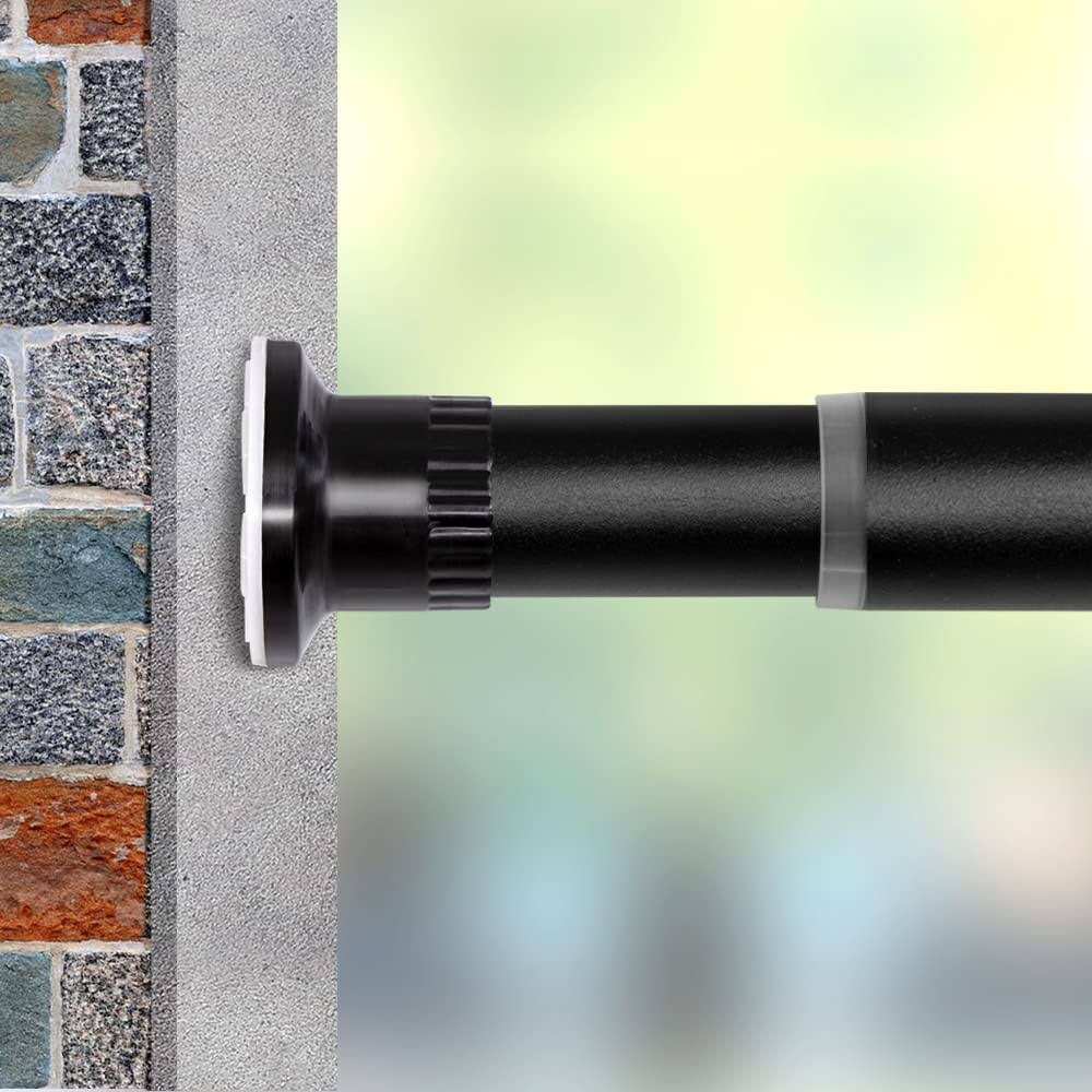 Vailge Room Divider Tension Rods, Premium Curtain Tension Rods, 83 - 122 inch, No Drilling, Adjustable Large Window Stall Tension Pole - Black