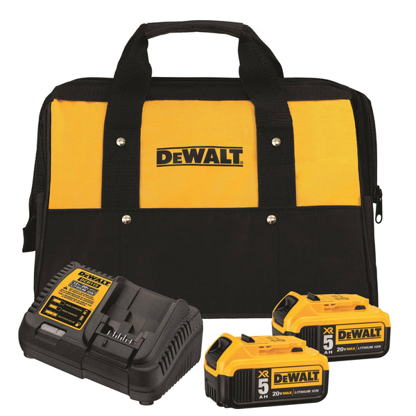 DeWalt 20V MAX 20 volt 5 Ah Lithium - Ion Battery and Charger Starter Kit 4 pc.