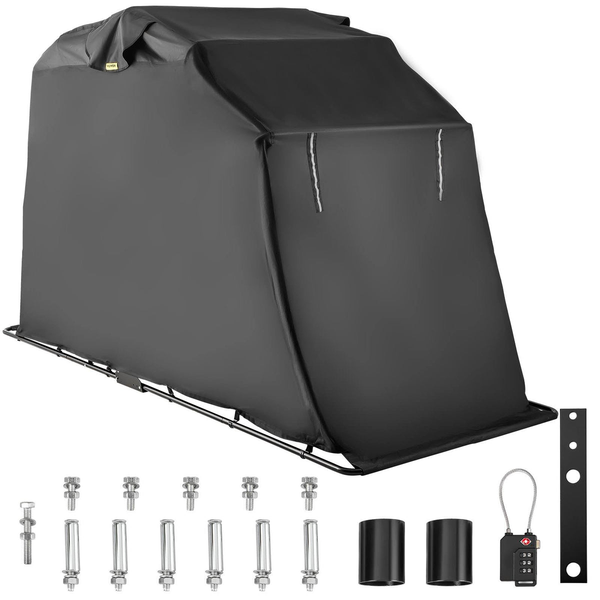 VEVOR Motorcycle Shelter, Waterproof Motorcycle Cover, Heavy Duty Motorcycle Shelter Shed, 600D Oxford Motorbike Shed Anti - UV, 133.9x53.9x76.8 inch