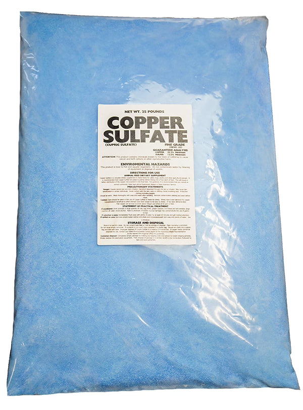 Copper Sulfate Fine Crystals - 25 lb Bag