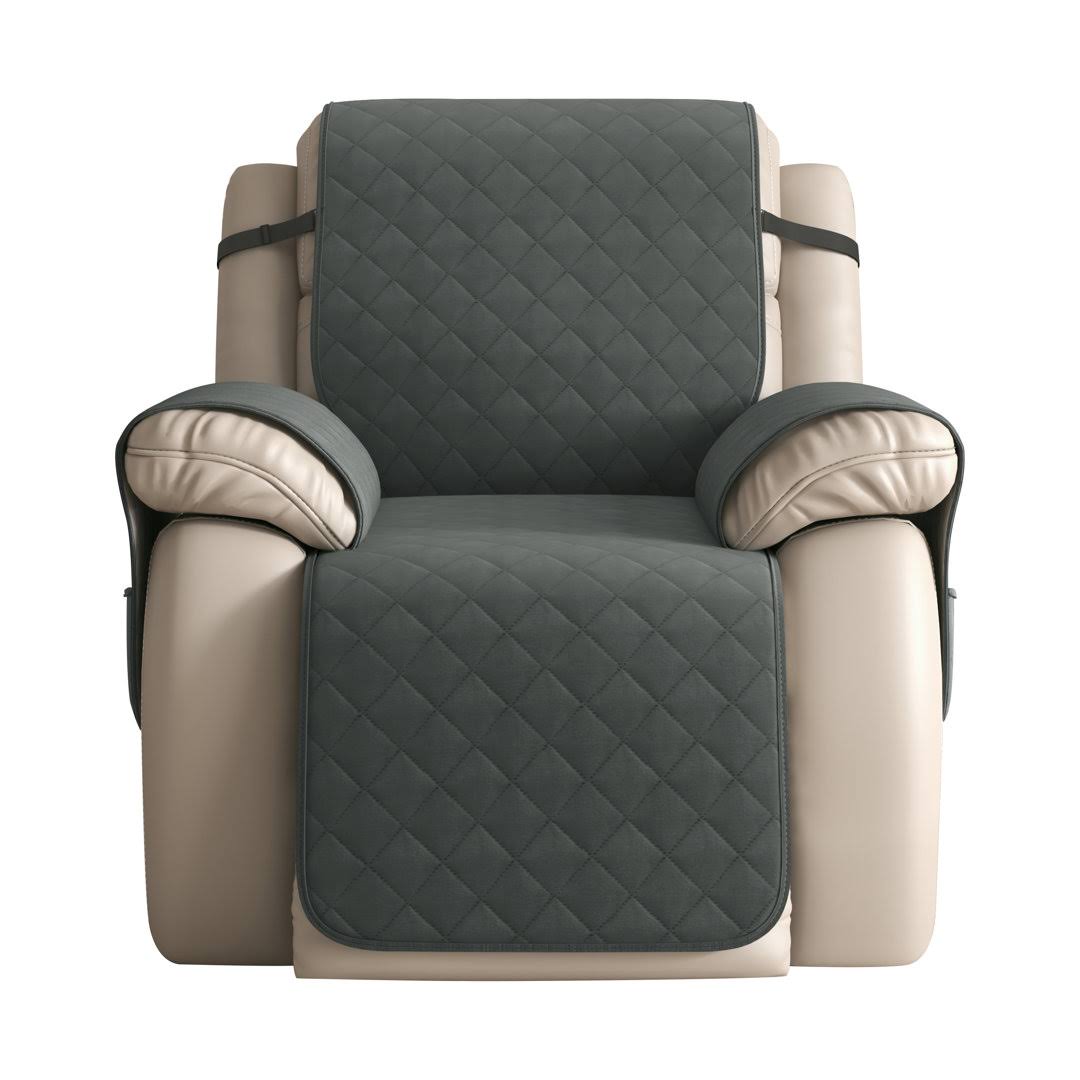 Subrtex Reversible Recliner Chair Cover Washable Furniture Protector(Large, Gray)