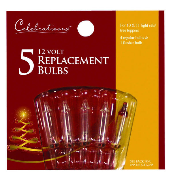 Celebrations 1145 - 2 - 71 Clear, Mini Replacement Bulbs, 12V