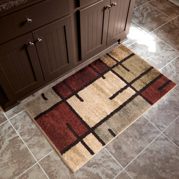 Better Homes & Gardens Spice Grid 1'8" x 2'10" Rouge Area Rug