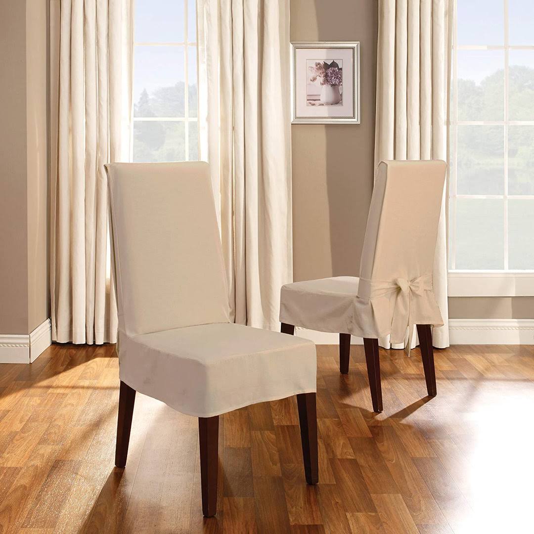 SureFit Duck Short Dining Chair Slipcover, Tan