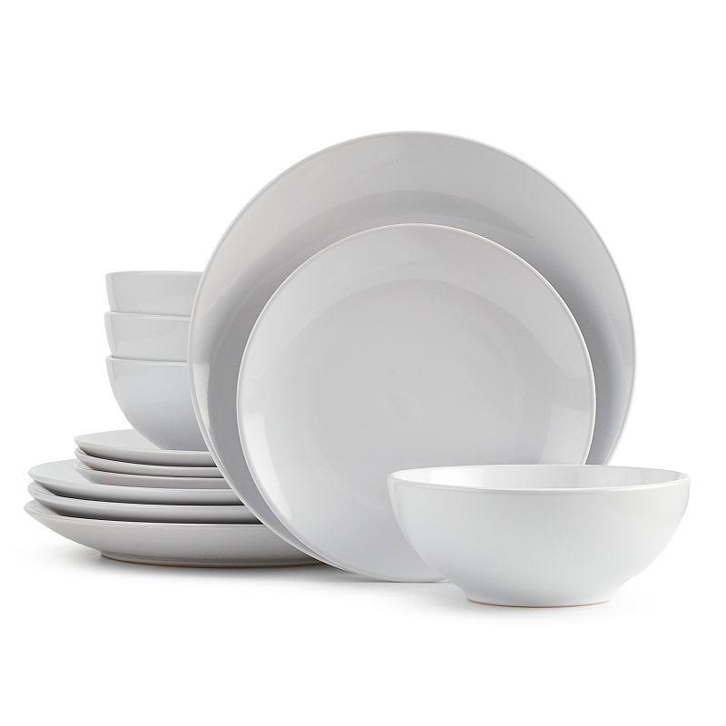 The Big One Solid Coupe 12 - pc. Dinnerware Set, White