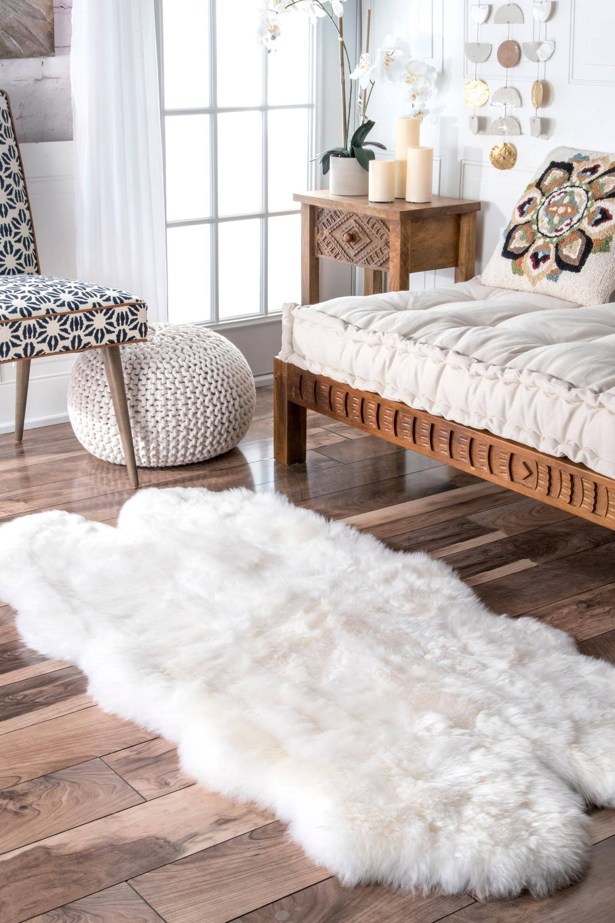 NuLOOM Hand - Made Quarto Luxe Sheepskin Area Rug, Off - White