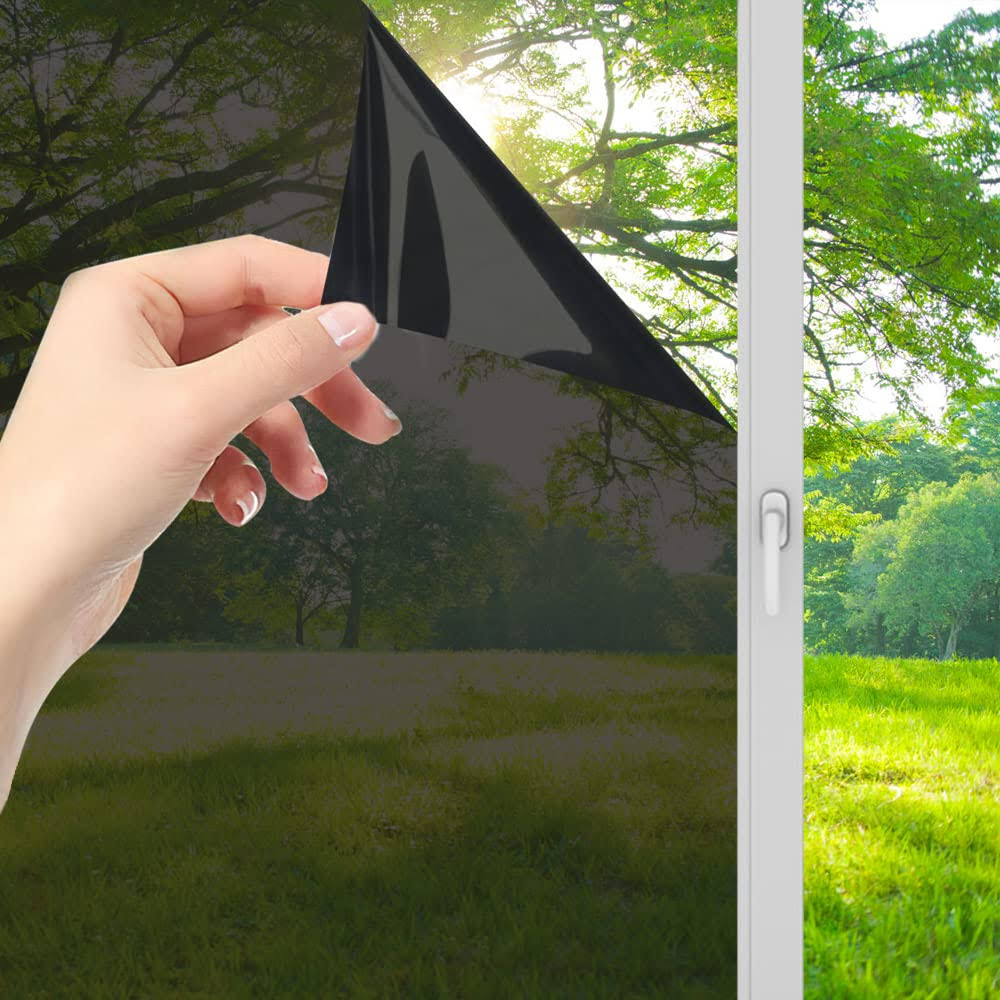 Lmlpt Window Privacy Film See Out Not in, One Way Window Tint Film for Home Sun UV Blocking Heat Insulation Self - Adhesive Mirror Window Film, Magic
