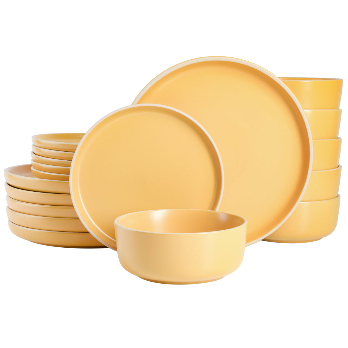 Gibson Home Zuma 18 - Piece Stoneware Dinnerware Set Yellow
