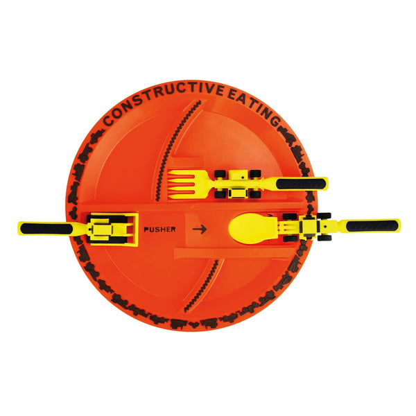 Constructive Eating - Construction Utensil Set with Construction Plate