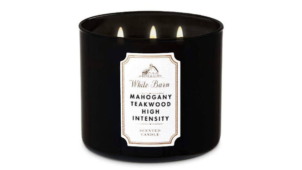Bath & Body Works White Barn 3 - Wick Candle in Mahogany Teakwood High Intensity