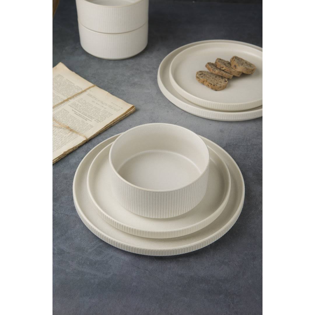 Paytan Stoneware Dinnerware Sets, 12 - Piece Dish Set Color: Matte White