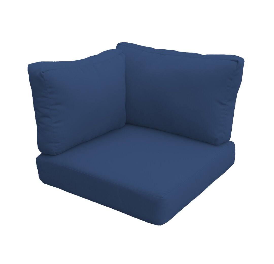 TK Classics Covers for High - Back Corner Chair Cushions 6" Thick, Navy