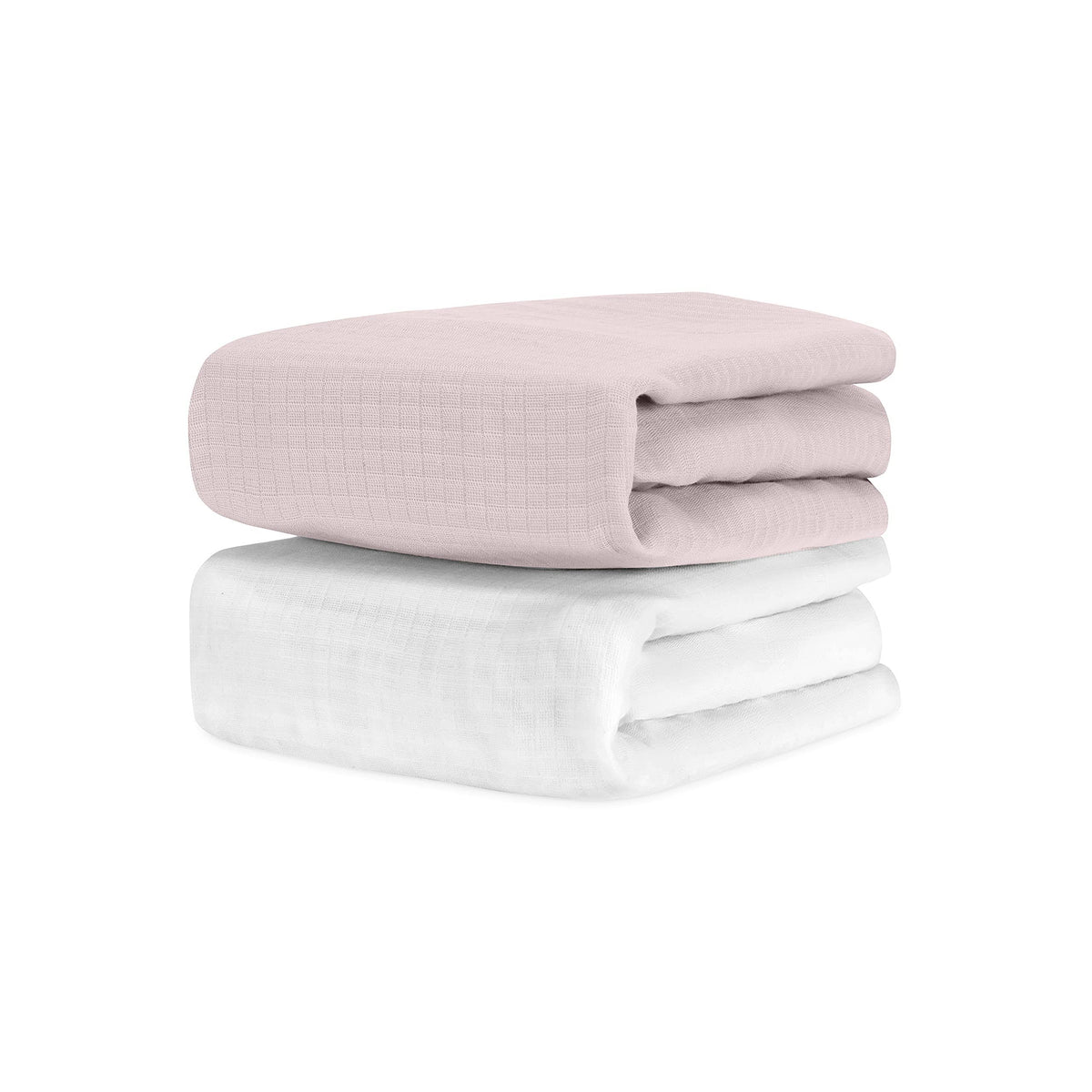 Newton Baby 2 - Pack Organic Cotton Breathable Crib Sheets in Sunrise Pink/Solid White