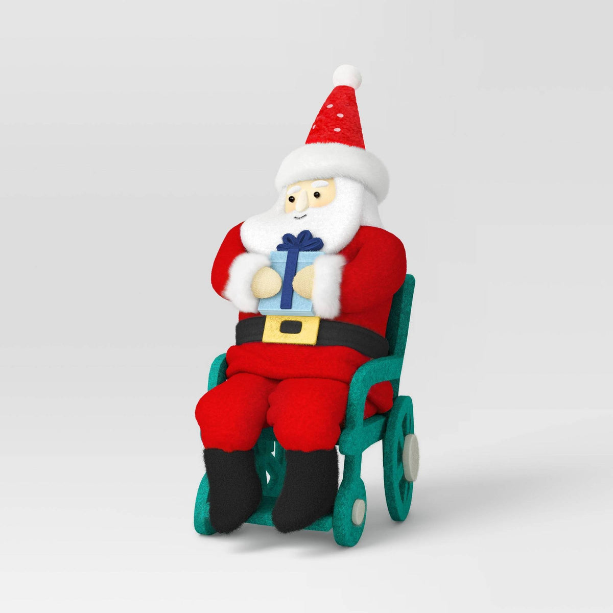 Wondershop Santa Fabric Holding Gift Christmas Figurine in Wheelchair - Target