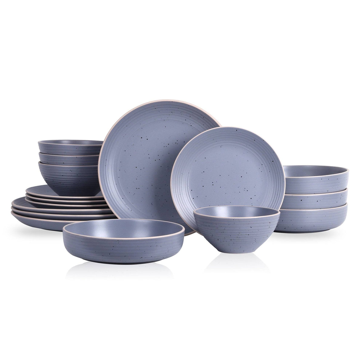 Stone Lain Lauren 16 - Piece Stoneware Dinnerware Set, Service for 4, Light Gray