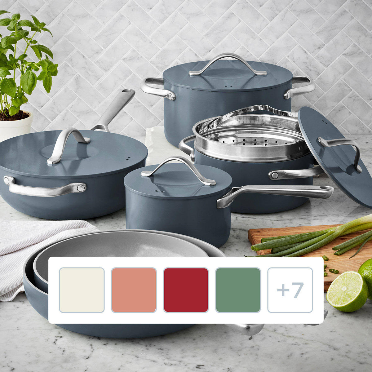 Member's Mark 11 - Piece Modern Ceramic Cookware Set (Gray)