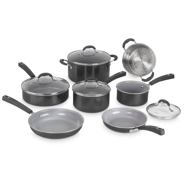 Cuisinart Advantage Ceramica 11 - Piece Cookware Set, Black