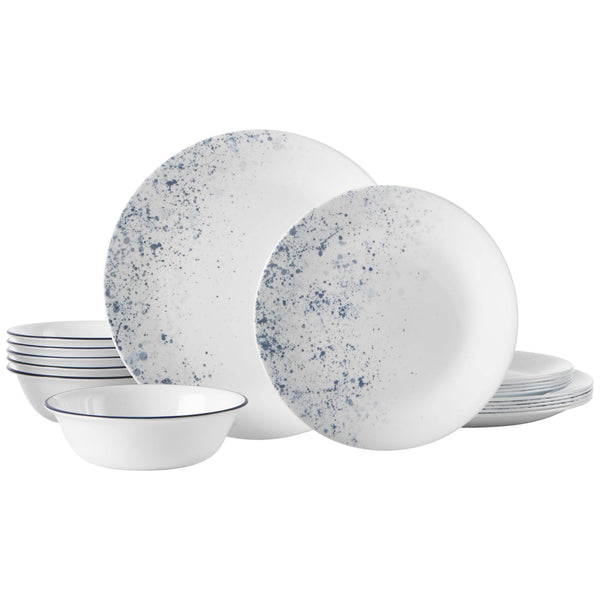 Corelle 18 - Piece Service for 6 Chip Resistant Indigo Speckle Dinnerware Set