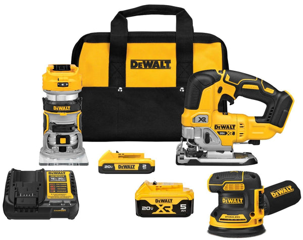DeWalt DCK307D1P1 20V Max XR 3 - Tool Woodworking 5.0Ah Combo Kit