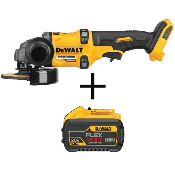 DeWalt FLEXVOLT 60 - Volt Li - ion Max Cordless 4 - 1/2 - 6 in. Small Angle Grinder (Tool - Only) w/Flexvolt 20 - V/60 - V Max Battery 9Ah