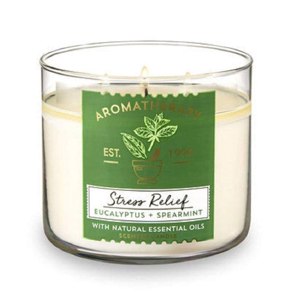 Bath & Body Works Aromatherapy Stress Relief - Eucalyptus Spearmint 3 - Wick Scented Candle 14.5 oz