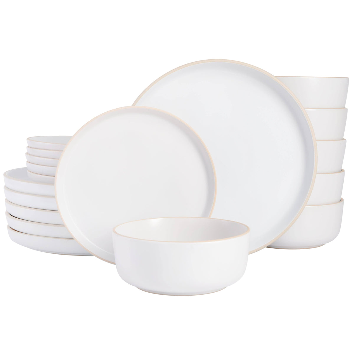 Gibson Home Zuma 18 - Piece Stoneware Dinnerware Set White