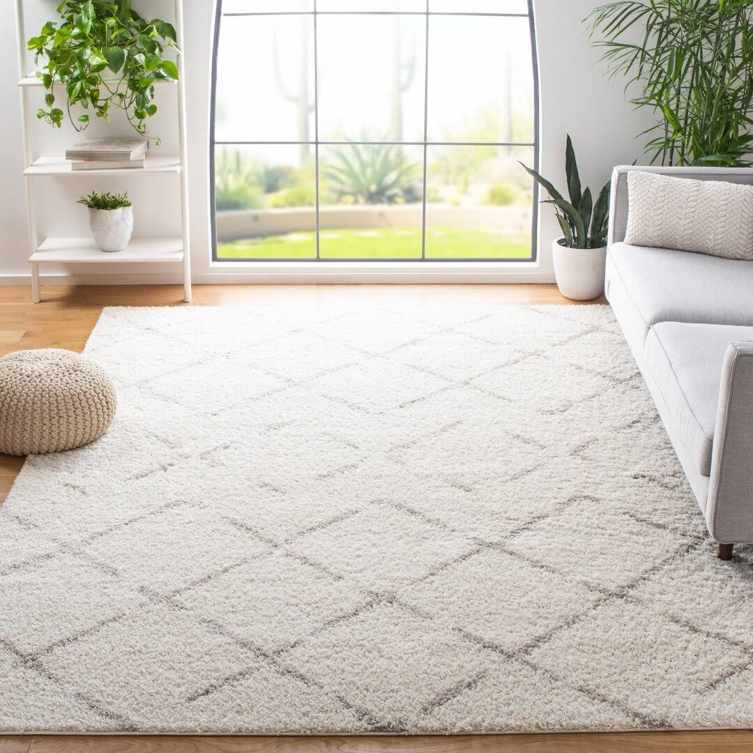 Angelka Geometric Ivory/Beige Area Rug Wrought Studio Rug Size: Rectangle 6'7" x 9'2"