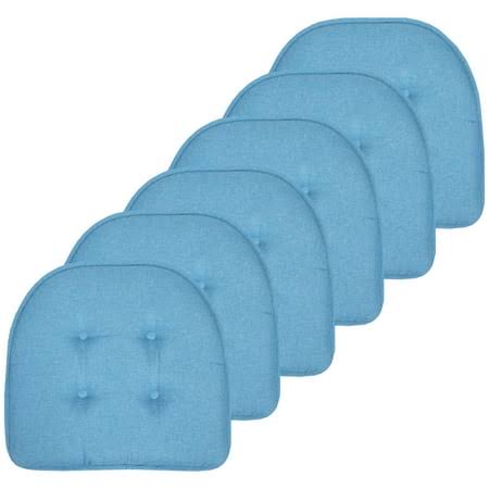 U - Shaped Memory Foam No Slip Back 17 x 16 Chair Pad 6 Pack Turquiose