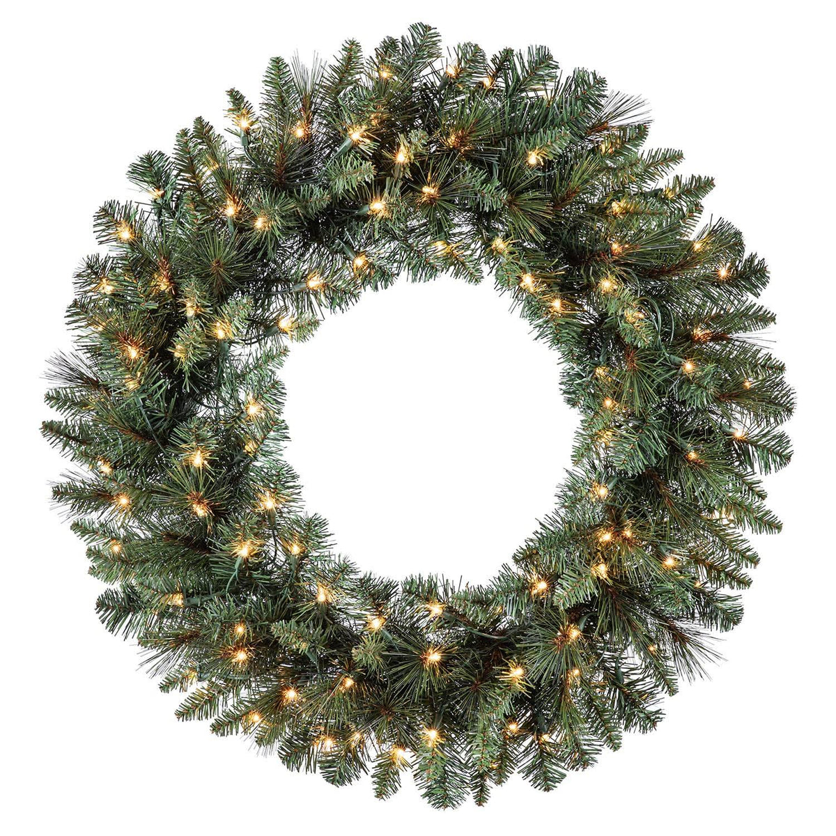 Holiday Living 30 - in Pre - Lit Indoor/Outdoor Green Scottsdale Pine Artificial Christmas Wreath - GD26M3A27C00