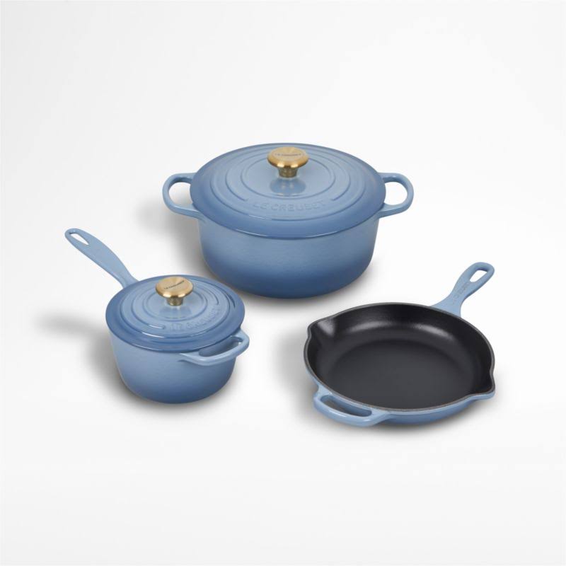 Le Creuset Signature 5 - Piece Chambray Cast Iron Cookware Set