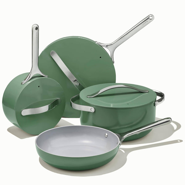 Caraway Non - Toxic Ceramic Non - Stick Cookware 7 - Piece Set - Sage