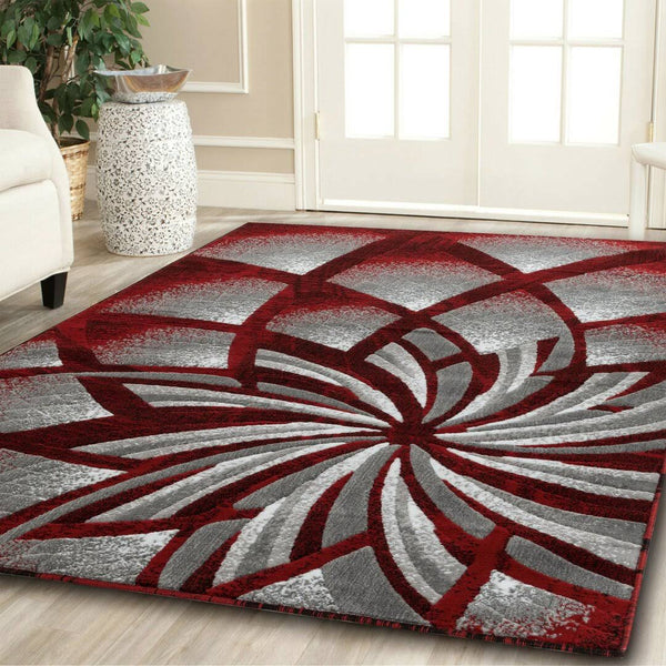 Delana New Modern Red/Cream/Gray Area Rug Orren Ellis Rug Size: Rectangle 7'4" x 10'6"