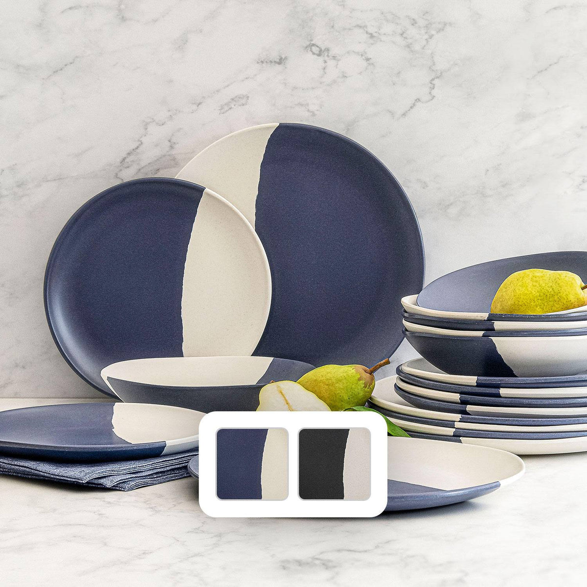 Member's Mark 18 - Piece Bamboo Melamine Dinnerware Set (Moonlight)
