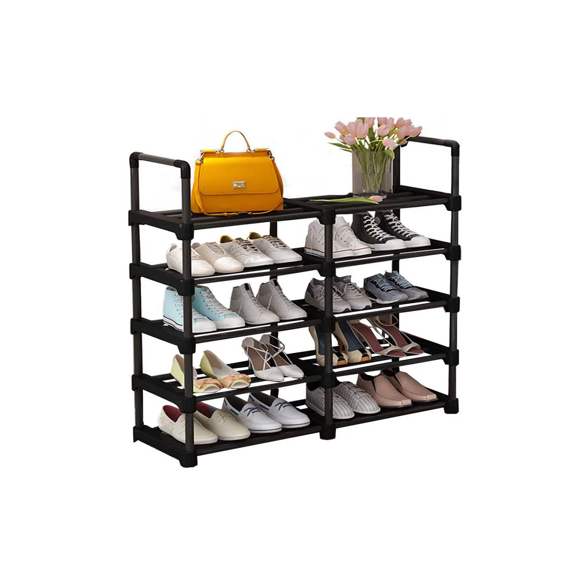 Shoe Rack Shoe Organizer, 20 - 24 Pairs Shoes Storage Organizer Metal Stackable&Removable Multifunctional Show Rack for Entryway, Closet and Bedroom
