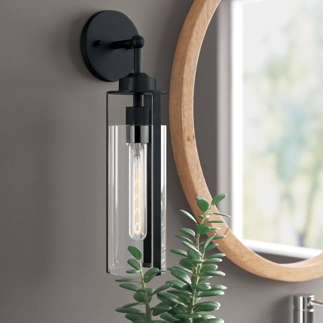 Keziah 1 - Light Dimmable Bath Sconce Zipcode Design Finish Matte Black
