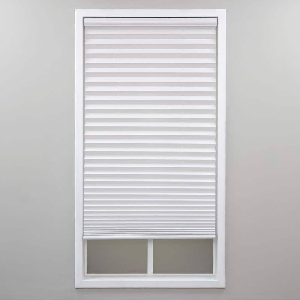 Perfect Lift Window Treatment Cut - to - Width White Cordless Light Filtering Pleated Shade - 30 in. W x 48 in. L