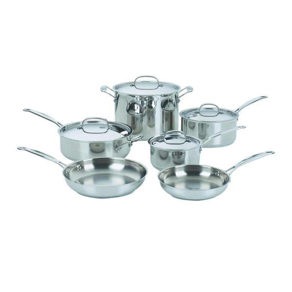 Cuisinart Chefs Classic Stainless 10 - Piece Cookware Set, Silver