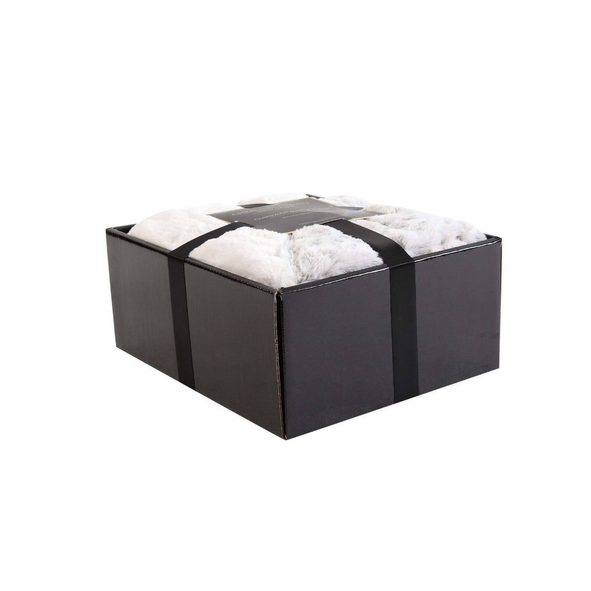 Snow Leopard Fur Filled Throw by Christian Siriano, Grey