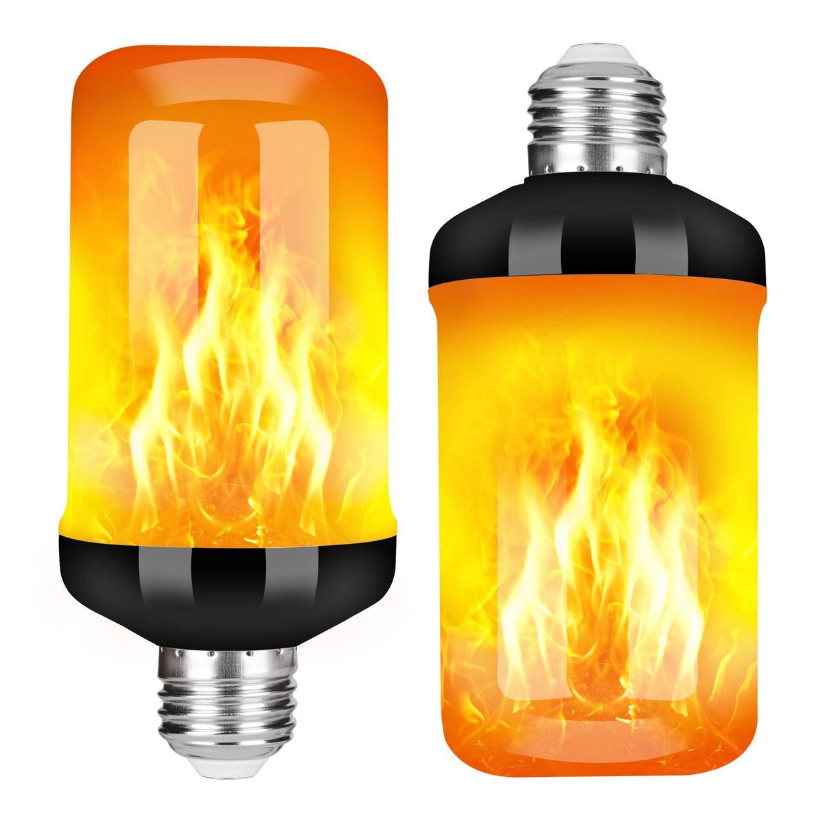 Y - Stop LED Flame Effect Fire Light Bulb - Upgraded 4 Modes Flickering Fire Halloween Decorations Lights - E26 Base Flame Bulb with Upside Down