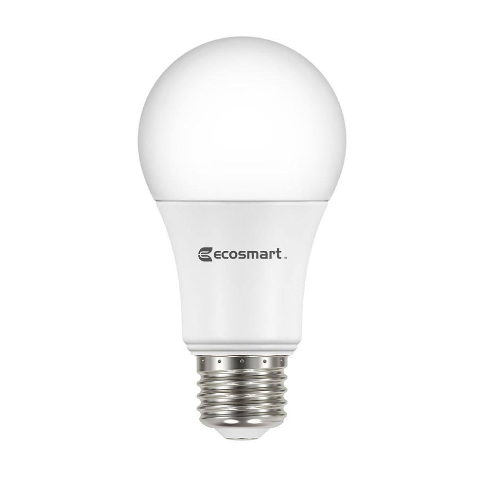 Ecosmart 60 - Watt Equivalent A19 Non - Dimmable LED Light Bulb Daylight (8 - Pack)