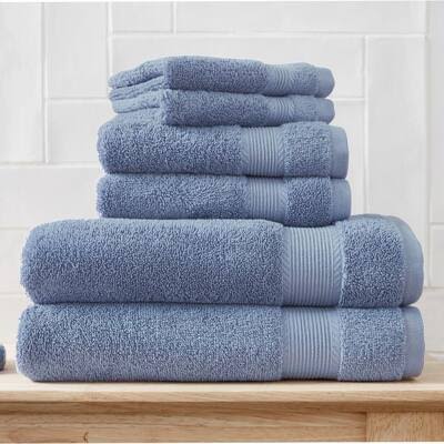 StyleWell 6 - Piece Hygrocotton Bath Towel Set in Washed Denim