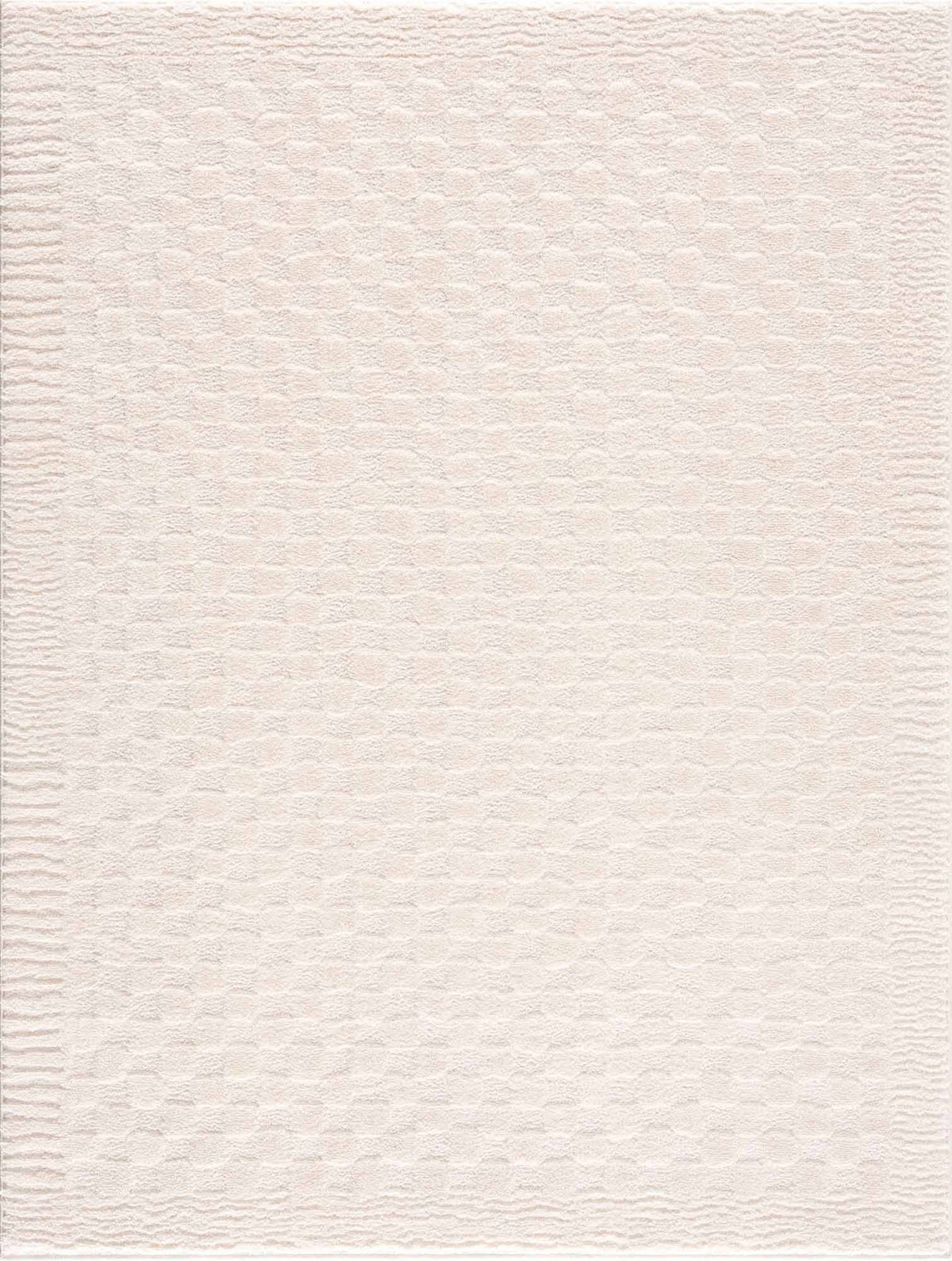 Hauteloom Leryn Ivory Checkered Area Rug - Area Rug for Living Room, Bedroom - Ivory Checkered Rug - 5'3" x 7' Rectangle