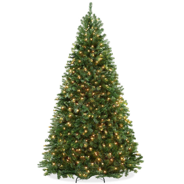 Casafield 7.5ft Pre - Lit Realistic Green Spruce Artificial Holiday Christmas Tree and Stand
