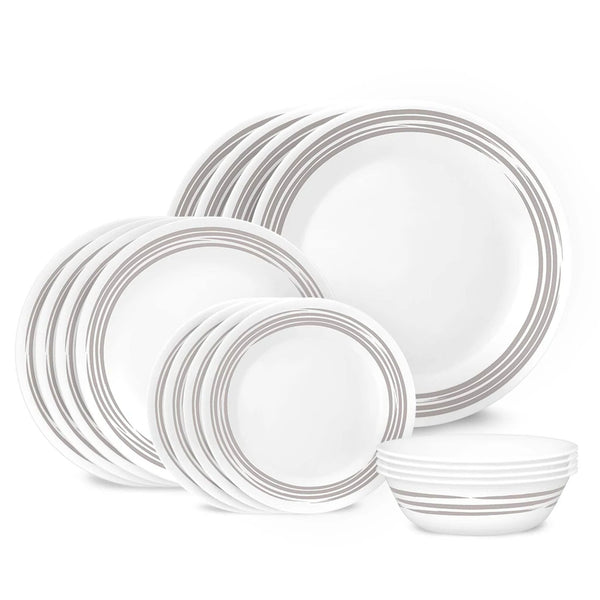 Corelle 16 Piece Dinnerware Set - Brushed Silver