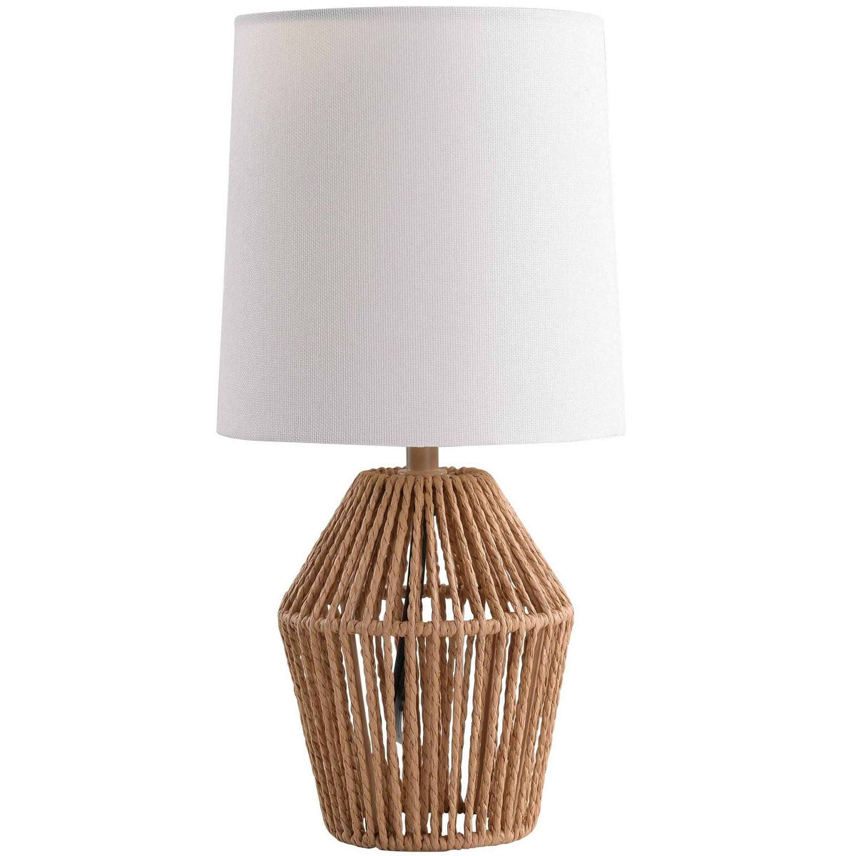 Mainstays Mini Rattan Table Lamp with Shade 12.75"H - Natural Color Finish and Boho Style