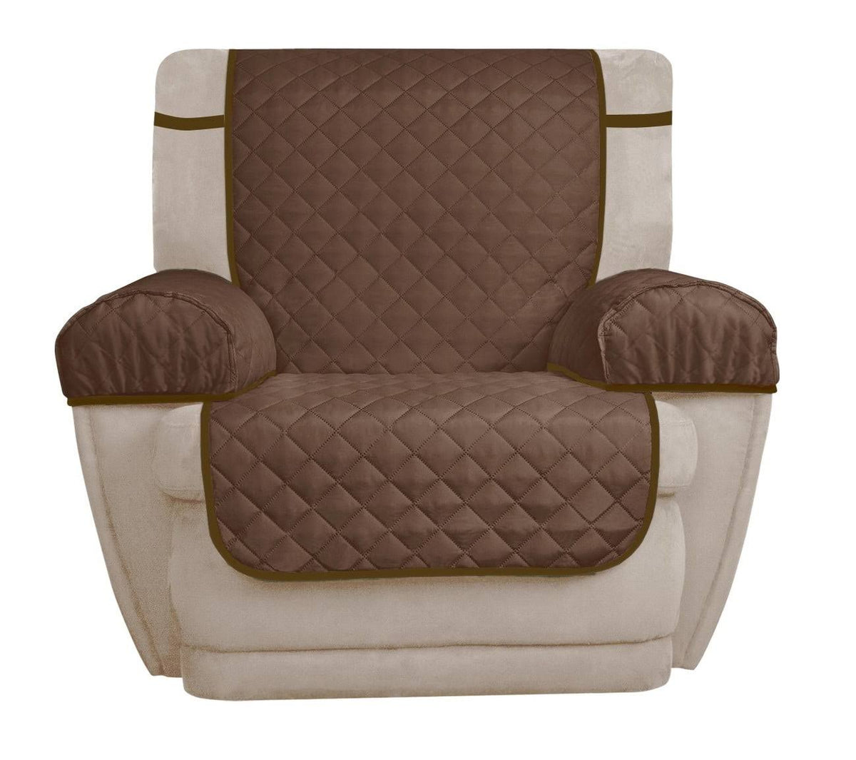 Mainstays 3 - Piece Reversible Microfiber Recliner Chair Pet Cover Protector, Chocolate/Tan, Brown