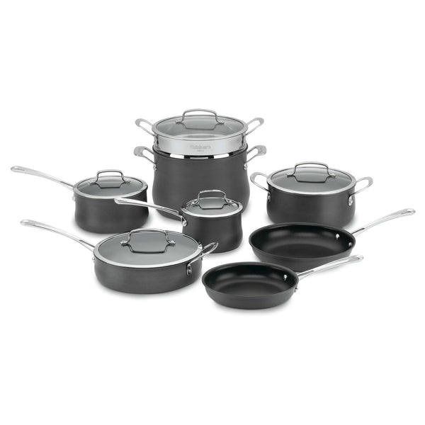 Cuisinart Contour Hard Anodized 13 - Piece Cookware Set, Black
